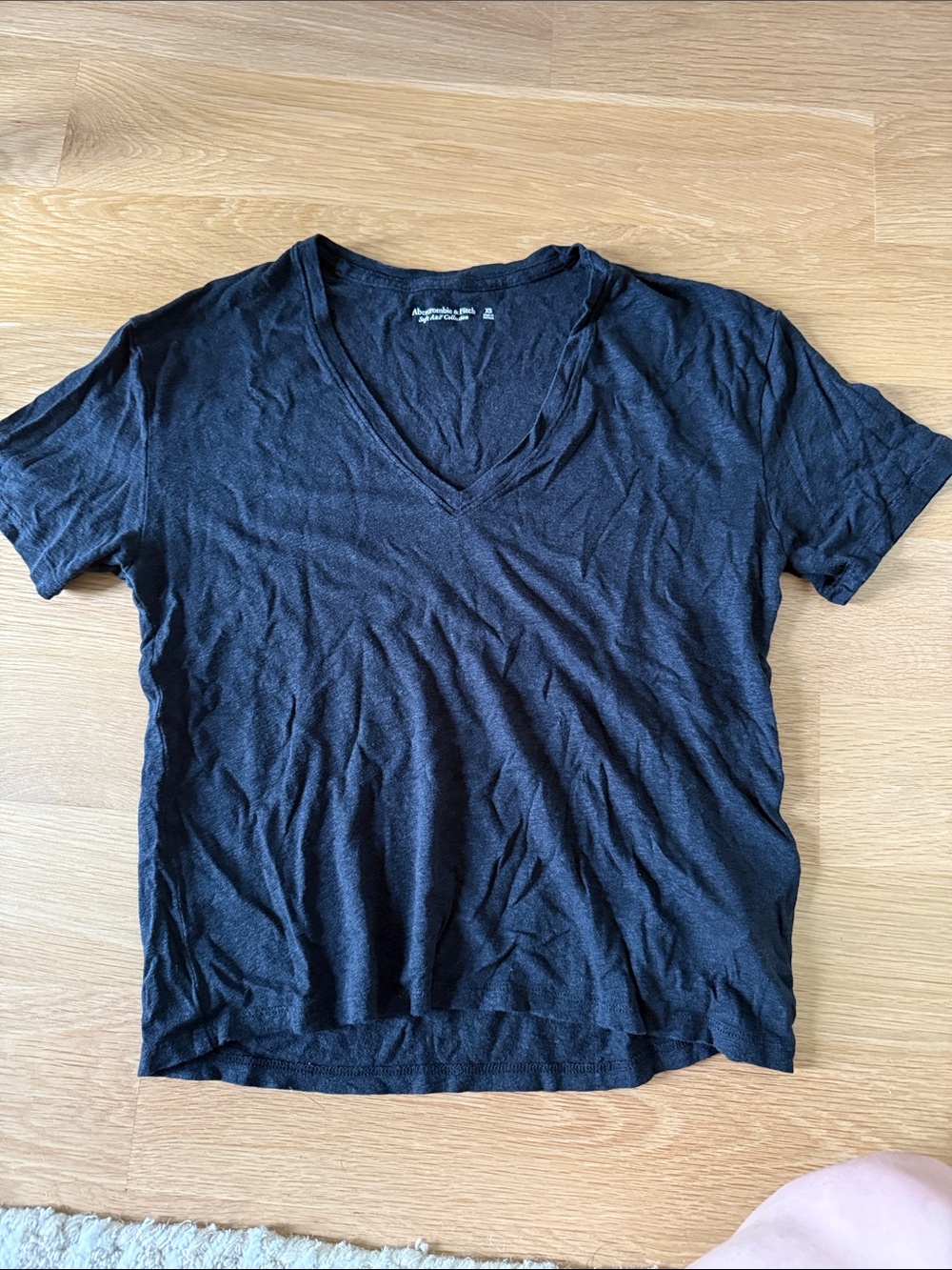Abercrombie and fitch soft collection heathered Black V-Neck Tee